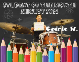 Drum Student Of The Month, August 2025