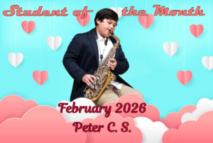 Saxophone Student Of The Month, February 2026